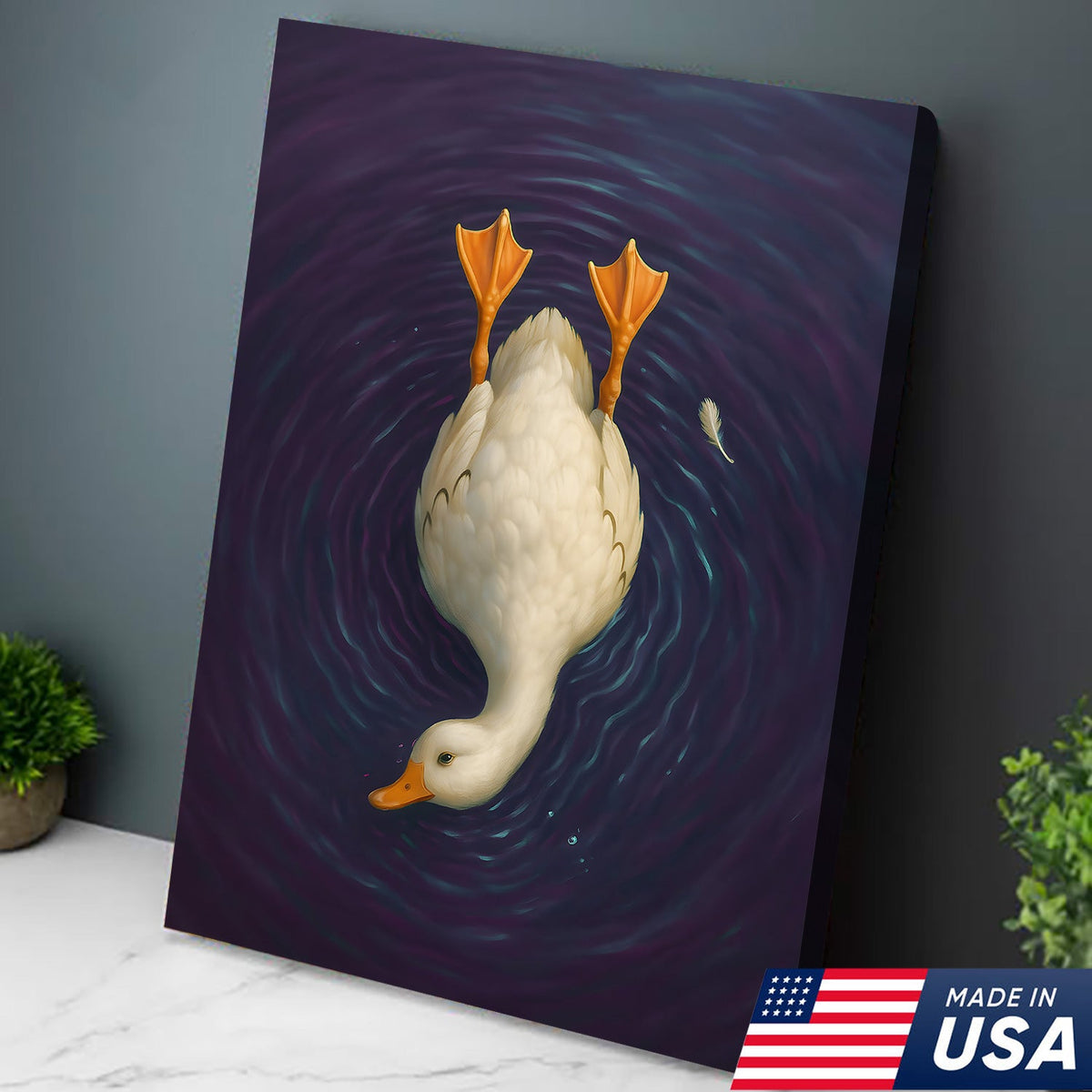 Funny Duck Canvas Wall Art – Hilarious Hunting Gift for Hunters, Dad, or Man Cave Decor