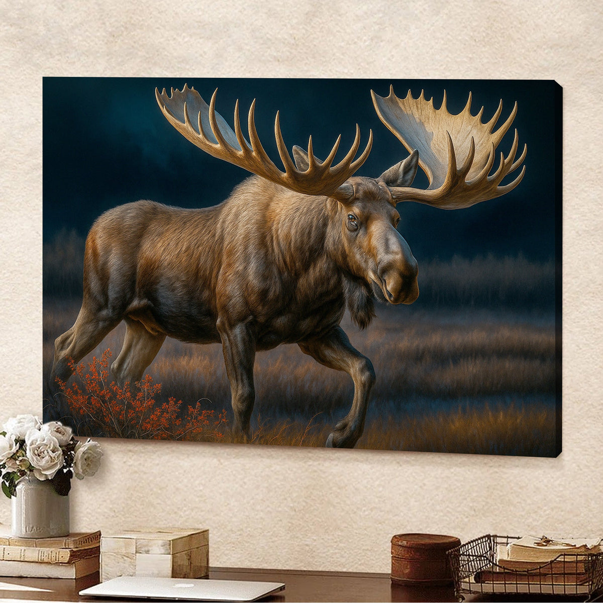 Majestic Moose Canvas – Realistic Wildlife Canvas Art for Hunters