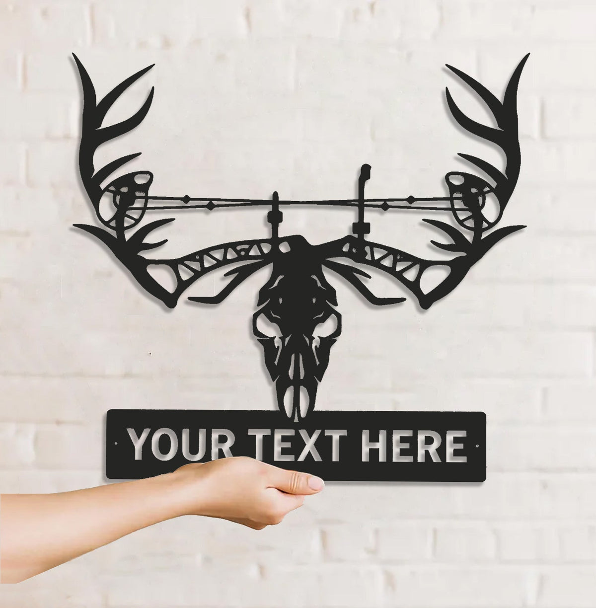 Personalized Deer Skull Metal Sign WITH LED/WITHOUT LED – Custom Hunter Wall Art