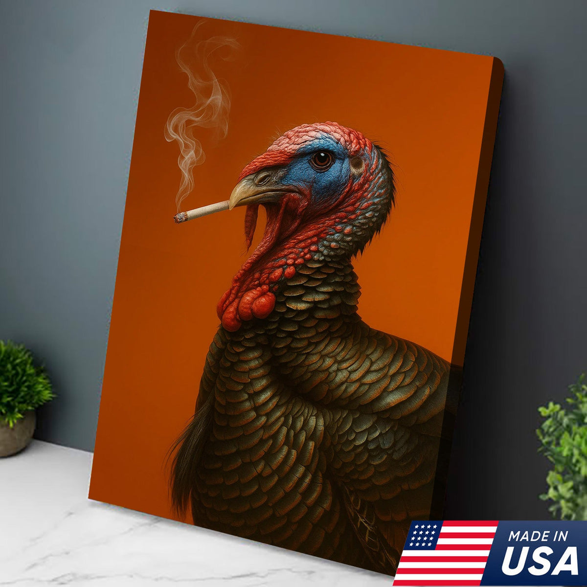 Wild Turkey Canvas Wall Art – Rustic Wildlife Decor for Cabin, Lodge & Hunting Enthusiasts