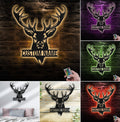Personalized Deer Head Metal Sign WITH LED/WITHOUT LED – Rustic Hunting Cabin Wall Decor