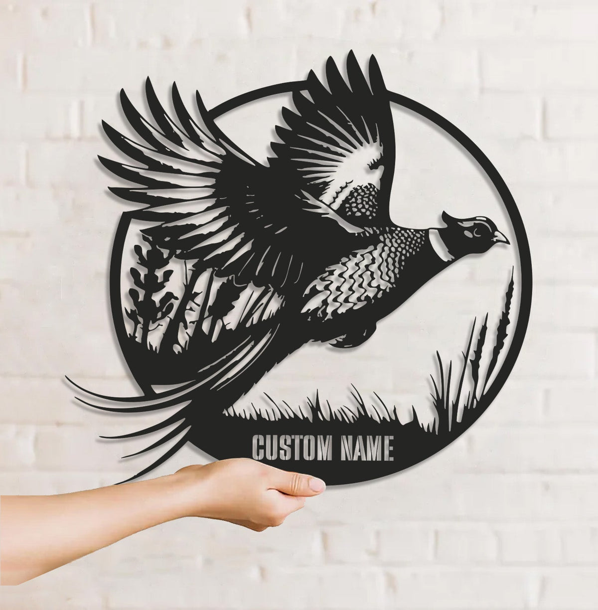 Personalized Pheasant WITH/WITHOUT Led Light Metal Sign – Custom Hunting Decor for Home