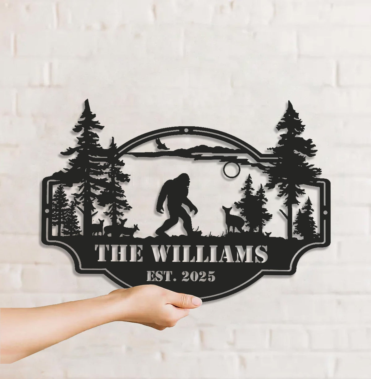 Personalized Bigfoot Metal Sign WITH LED/WITHOUT LED – Custom Name Sasquatch Wall Art