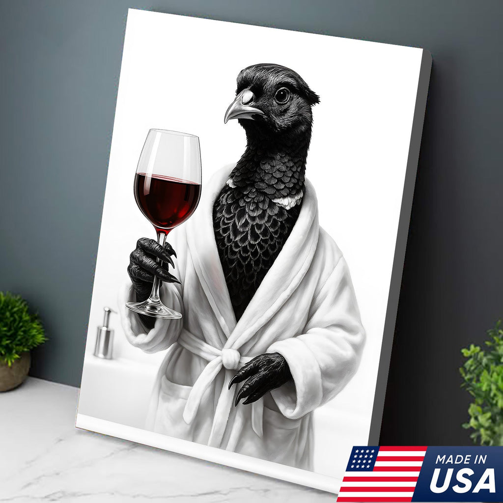Funny Pheasant Bathroom Chill Canvas Wall Art – Unique Gift for Hunters, Bird Lovers