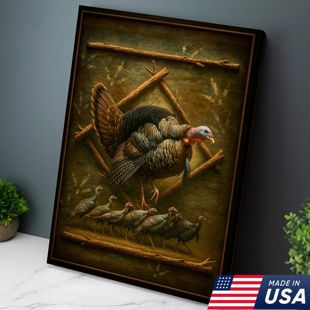 Wild Turkey Canvas Wall Art – Rustic Farmhouse Decor & Perfect Gift for Hunters