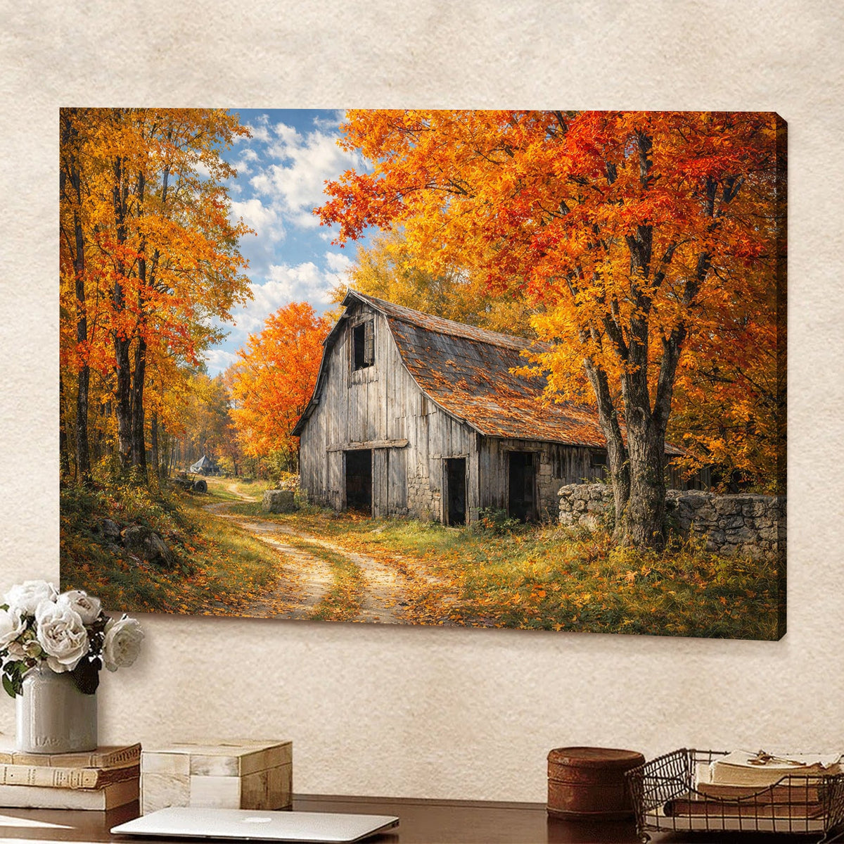 Farm Animal Canvas Wall Art – Cute Barn Animals Farmhouse Wall Decor Print