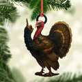 Personalized Funny Turkey Acrylic Ornament – Hilarious Christmas Decoration for Hunters