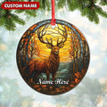 Personalized Deer Ornament, Custom Name Christmas Decoration, Rustic Woodland Animal Ornament for Holiday Tree