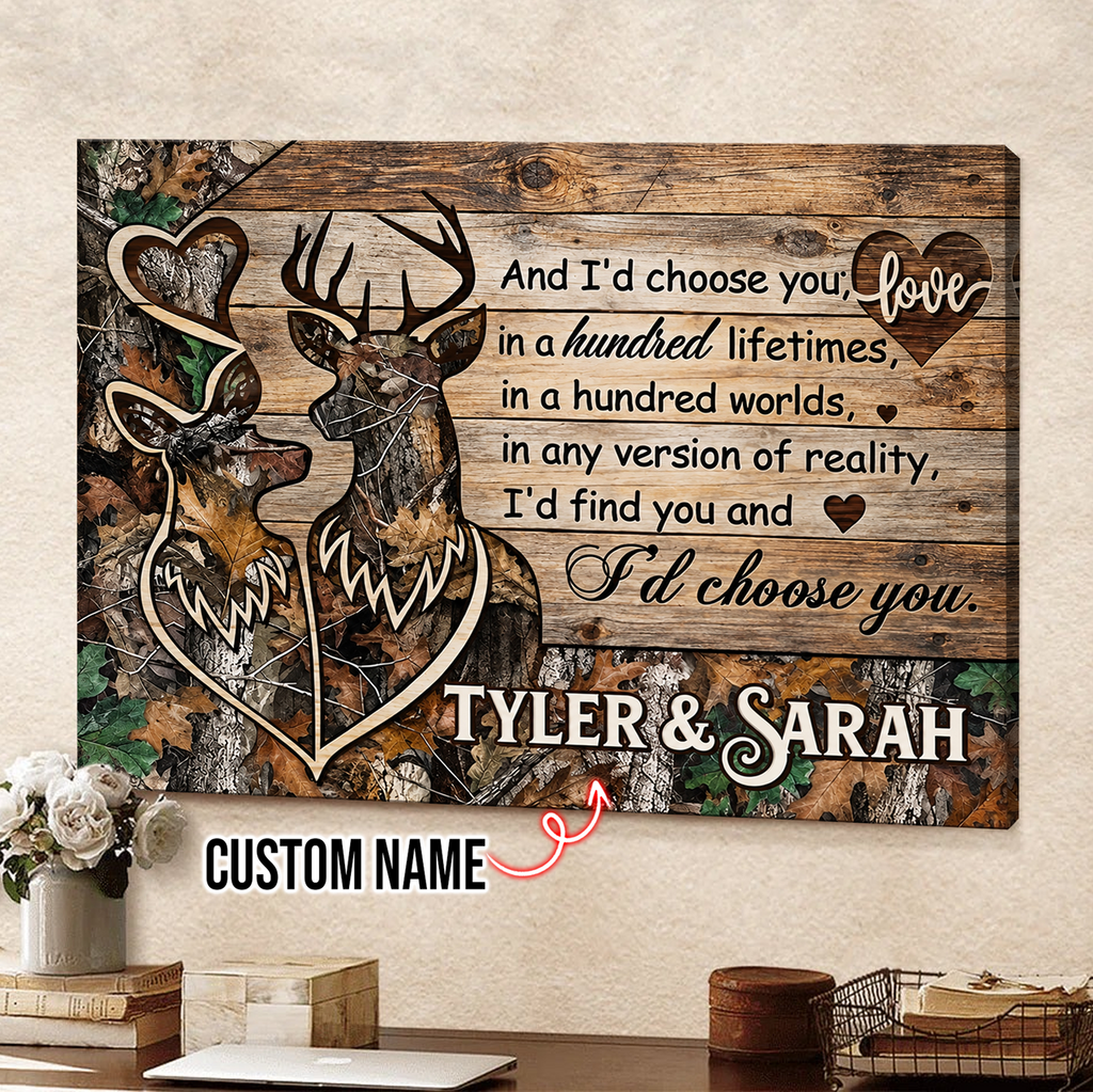 Personalized Deer Love Canvas
