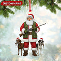 Personalized Santa Hunter Christmas Ornament – Funny Dog Lover Acrylic Holiday Decor