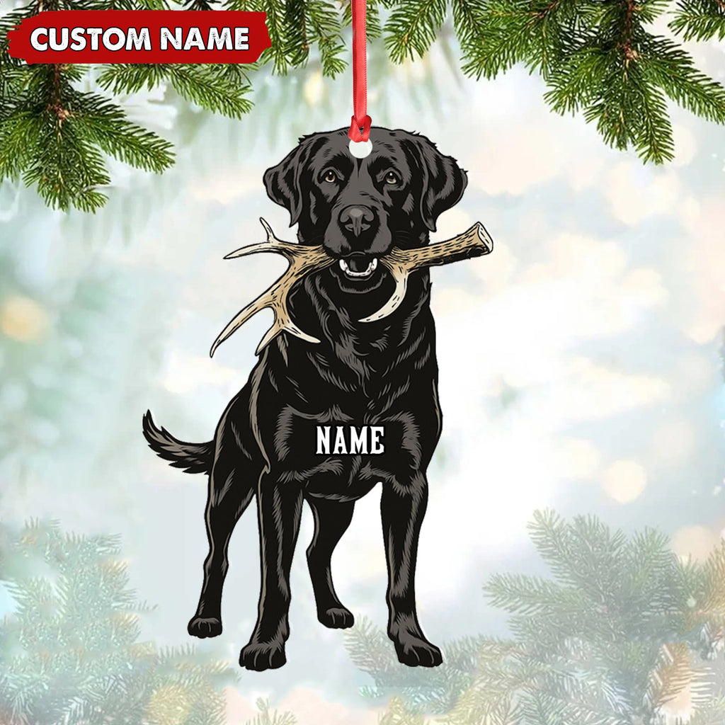 Personalized Black Lab Dog Christmas Ornament – Personalized Hunting Dog Acrylic Decor