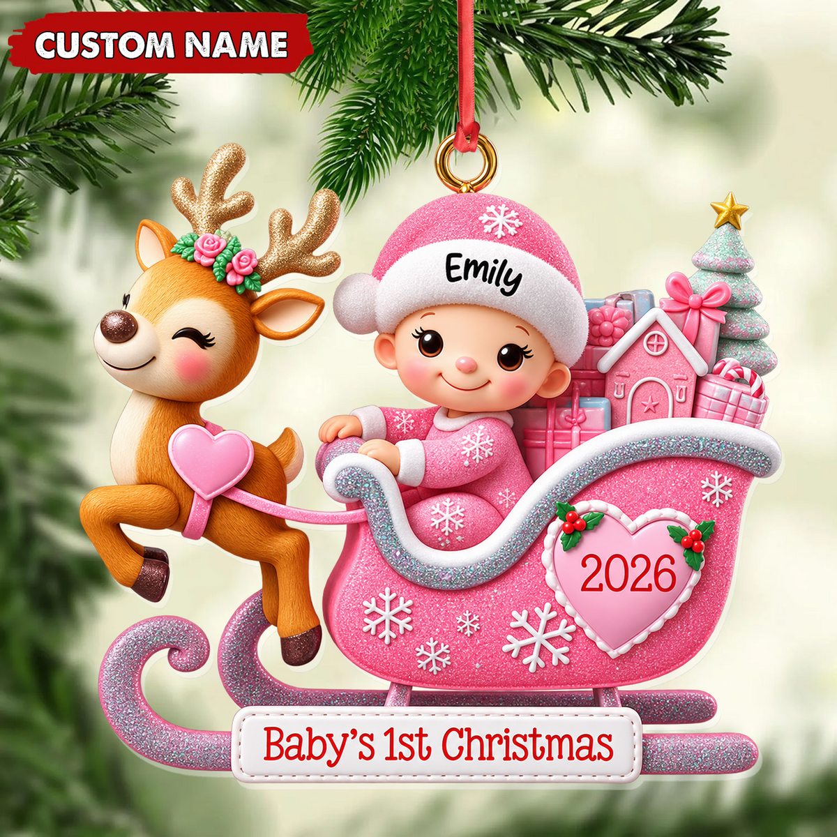 Personalized Baby's First Christmas Ornament Custom Name Sweet Keepsake