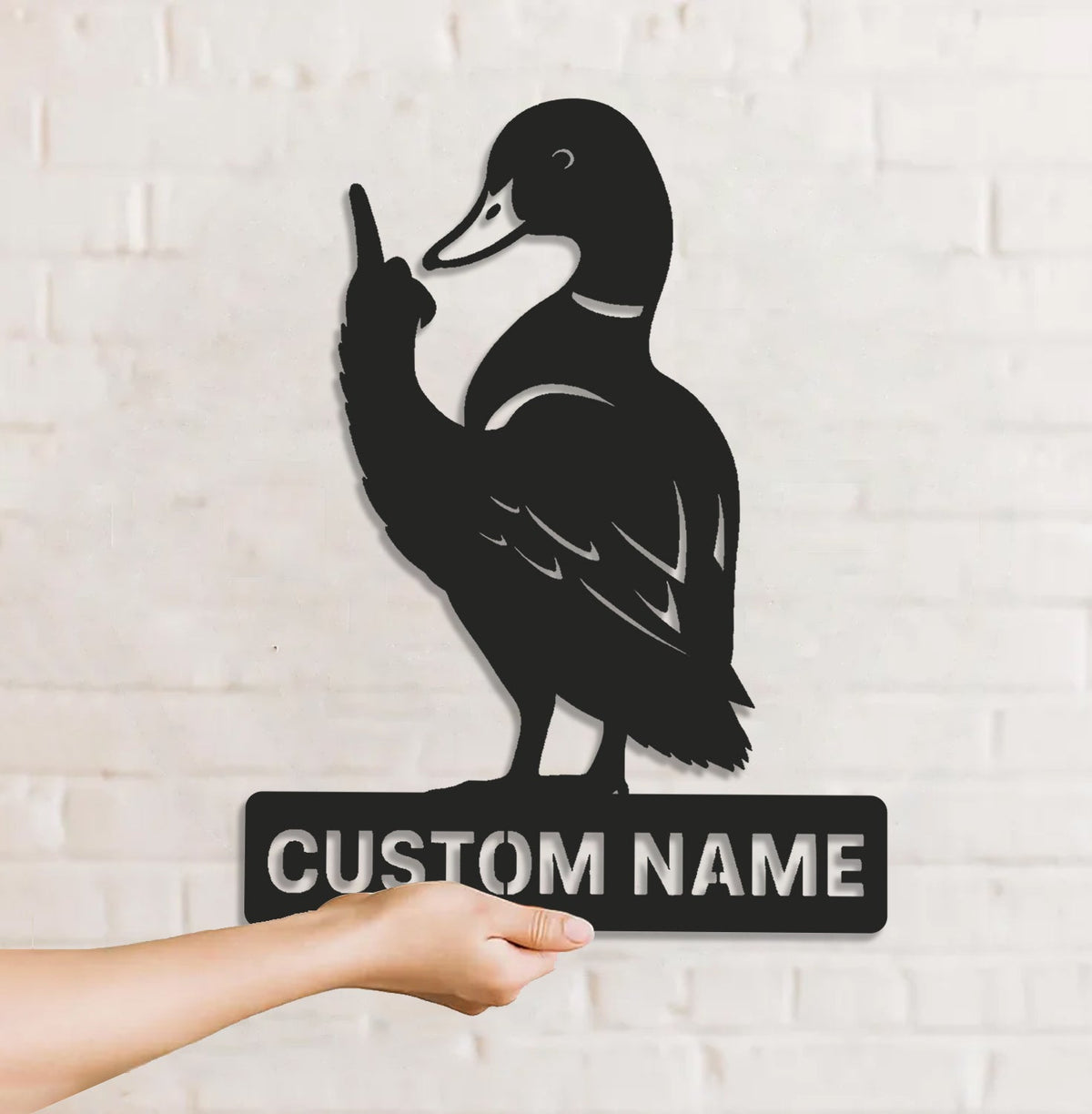 Personalized Funny Duck Metal Sign WITH LED/WITHOUT LED, Unique Hunting Cabin Wall Decor