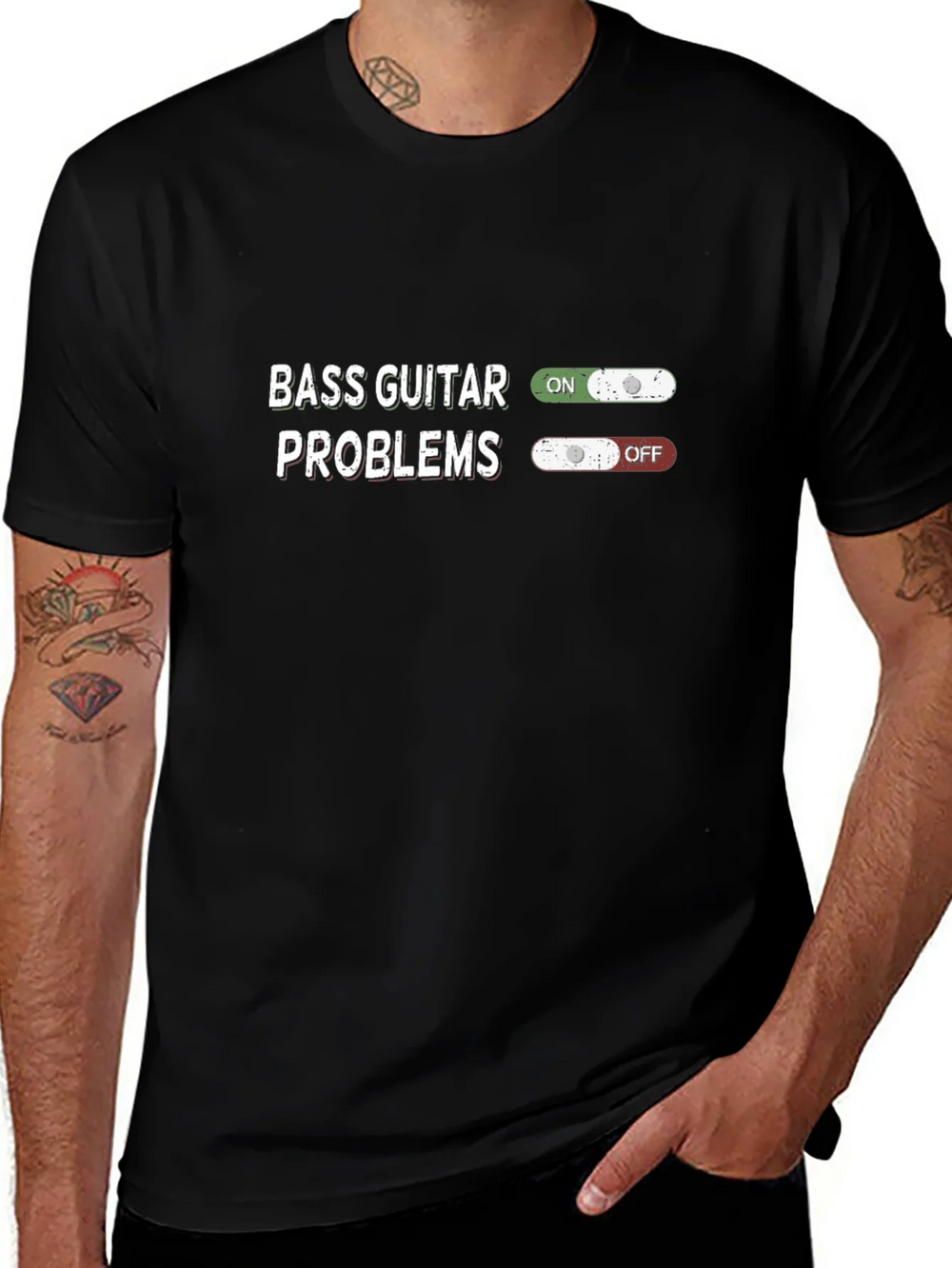 Bass Guitar Problems T-Shirt - On/Off Design product image 1