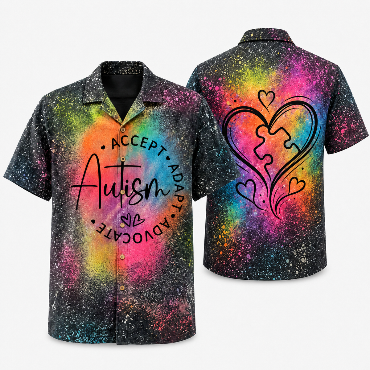 Spectrum of Love Autism Acceptance Hawaiian Shirt product image 2