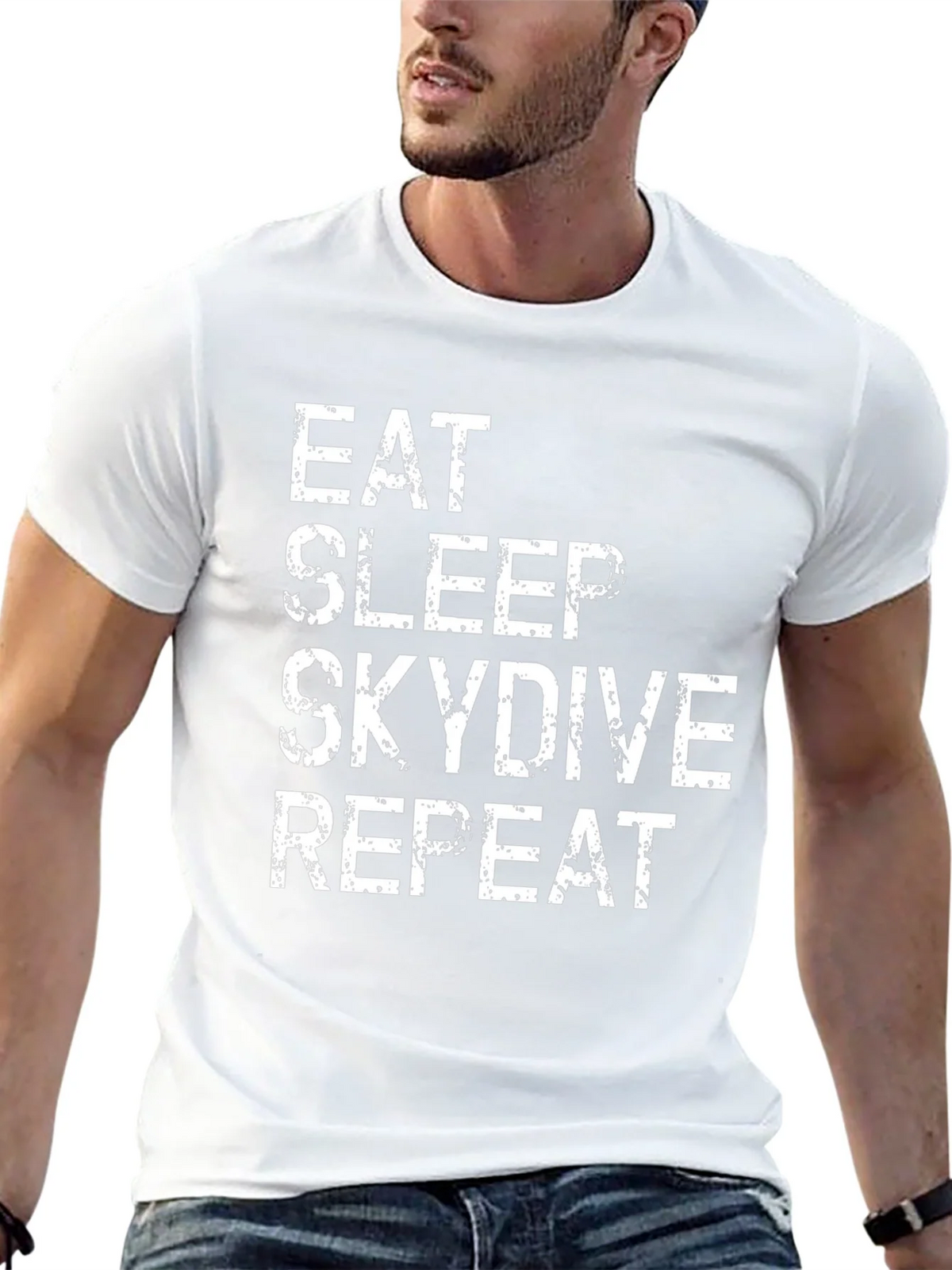 Eat Sleep Skydive Repeat Black Graphic Tee product image 6