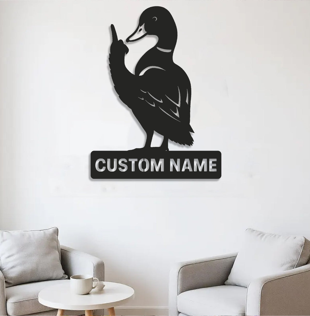 Personalized Funny Duck Metal Sign WITH LED/WITHOUT LED, Unique Hunting Cabin Wall Decor