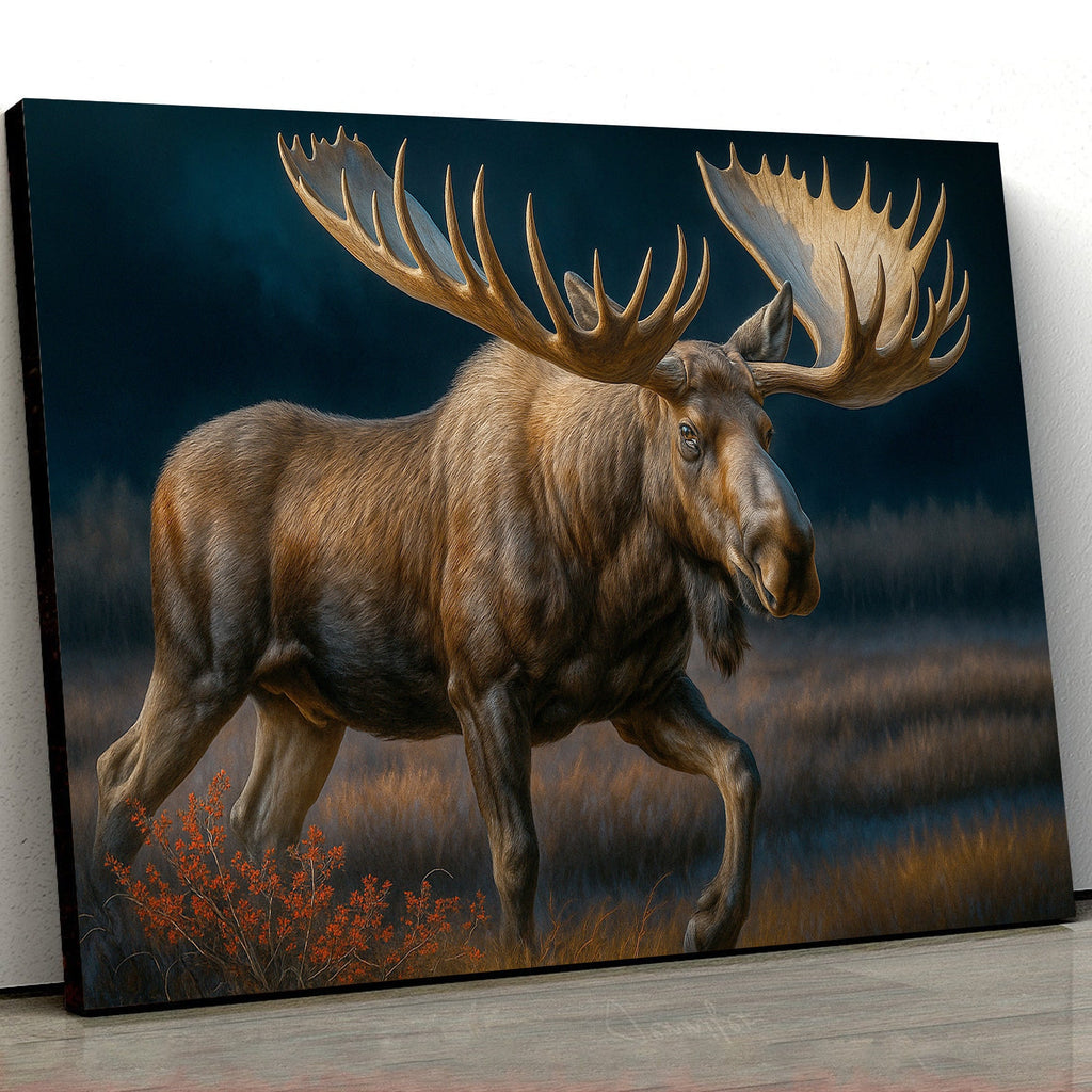 Majestic Moose Canvas – Realistic Wildlife Canvas Art for Hunters