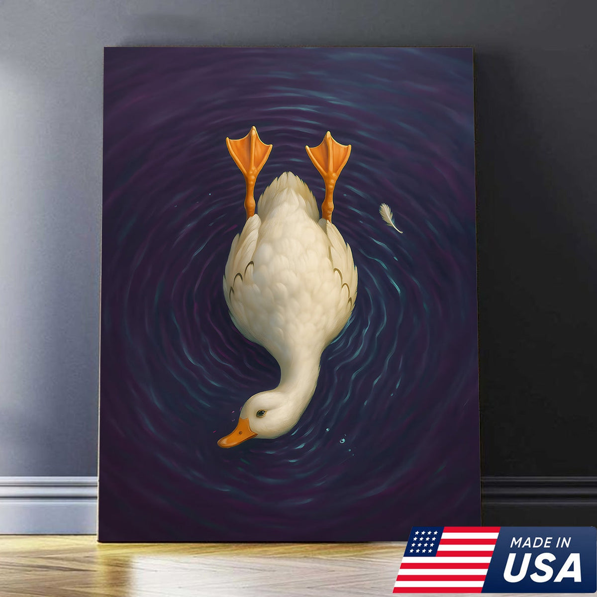 Funny Duck Canvas Wall Art – Hilarious Hunting Gift for Hunters, Dad, or Man Cave Decor