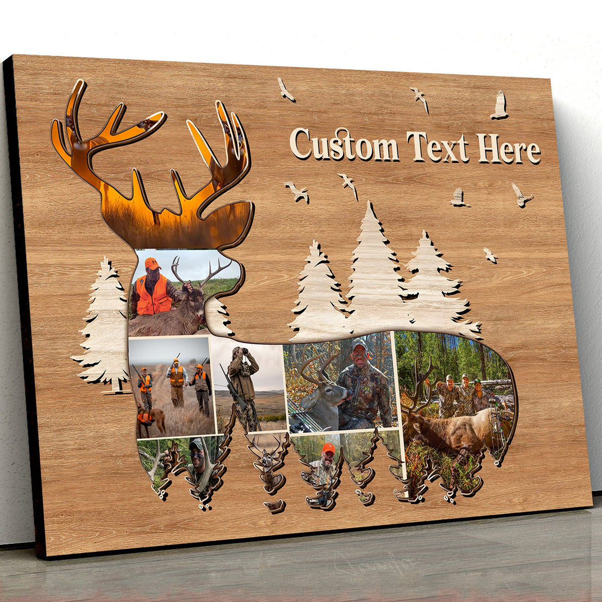 Custom Hunting Photo Collage Deer Wall Art Canvas - Personalized Hunter Gift