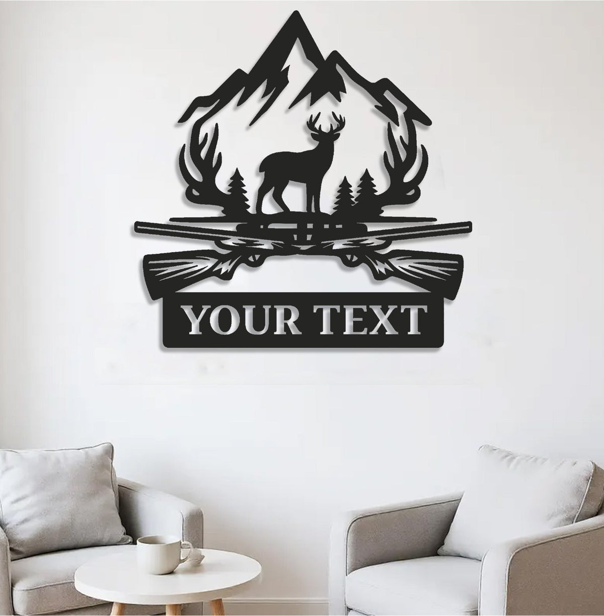Personalized Deer Hunter Metal Sign WITH LED/WITHOUT LED, Custom Name Buck Light