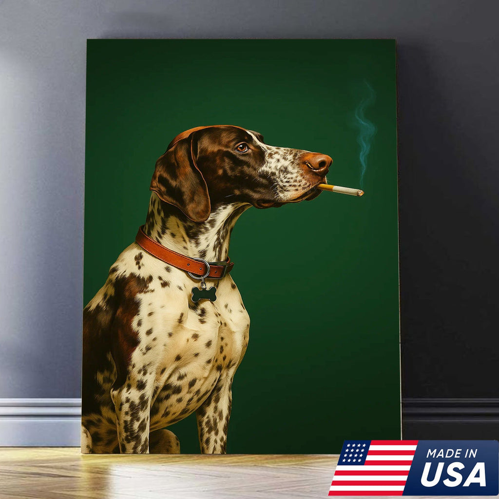 Funny Dog Canvas Wall Art, German Shorthaired Pointer Portrait