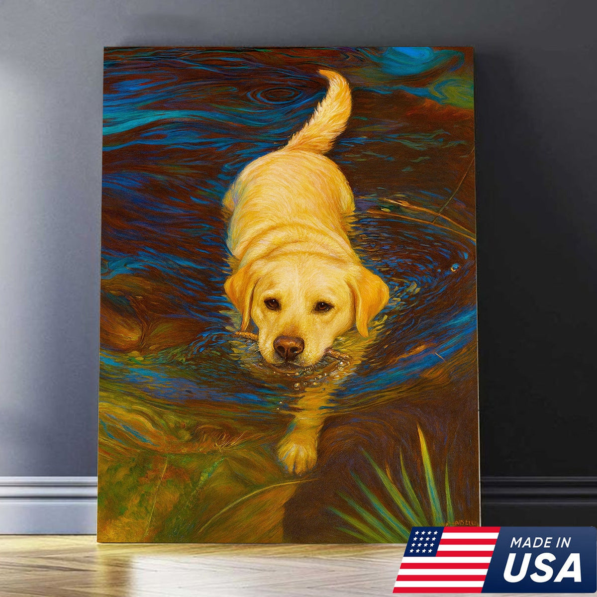 Yellow Labrador Retriever Wall Art – Dog Lover Gift, Pet Decor Canvas for Home & Cabin Style