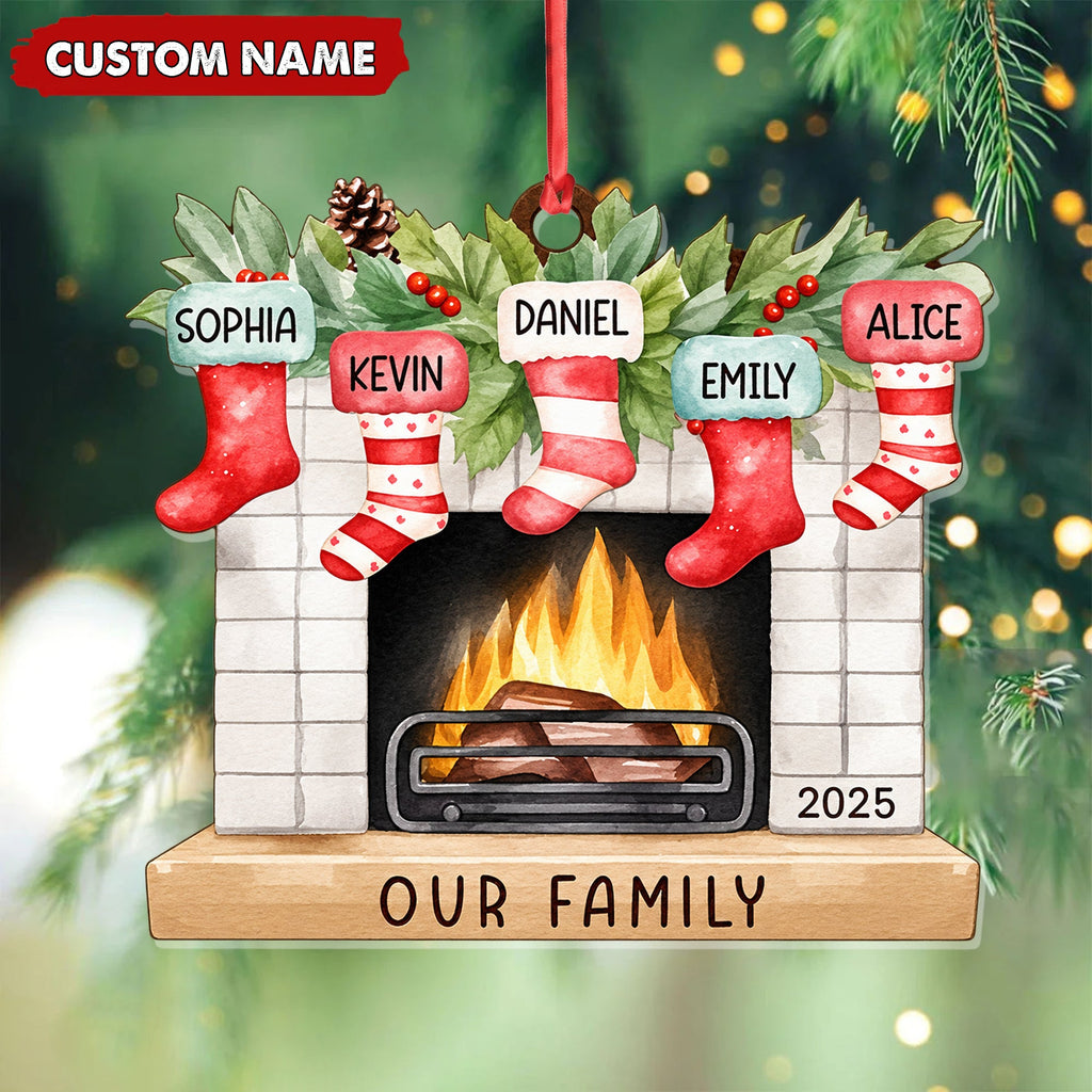 Personalized Family Christmas Ornament Custom Name Cozy Holiday Keepsake