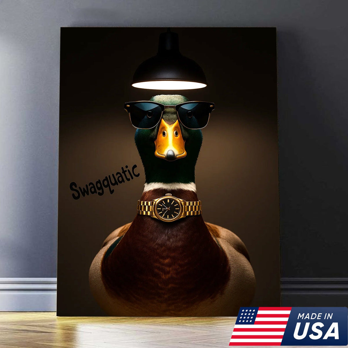 Swag Duck Canvas Art – Cool Duck with Sunglasses & Gold Watch