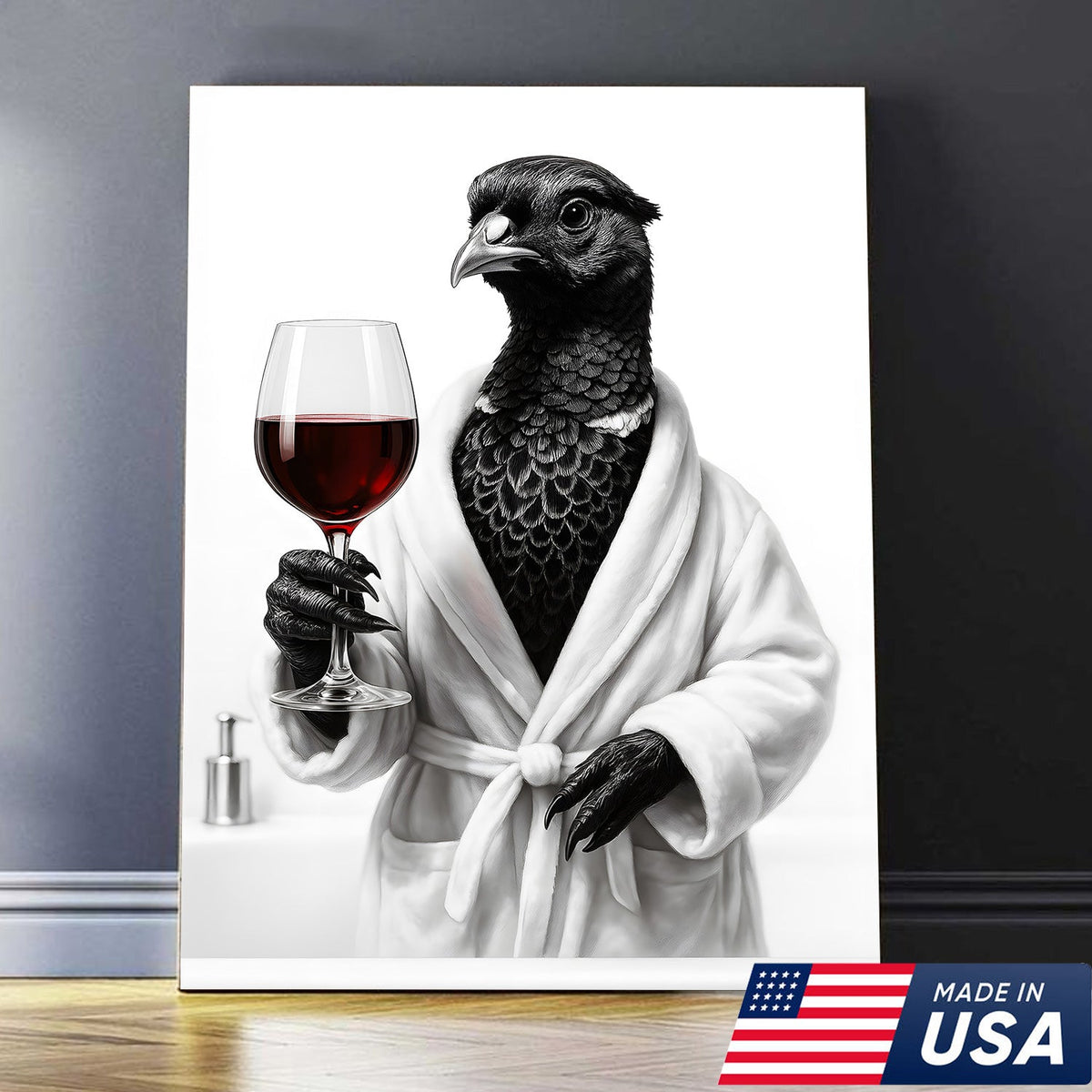 Funny Pheasant Bathroom Chill Canvas Wall Art – Unique Gift for Hunters, Bird Lovers