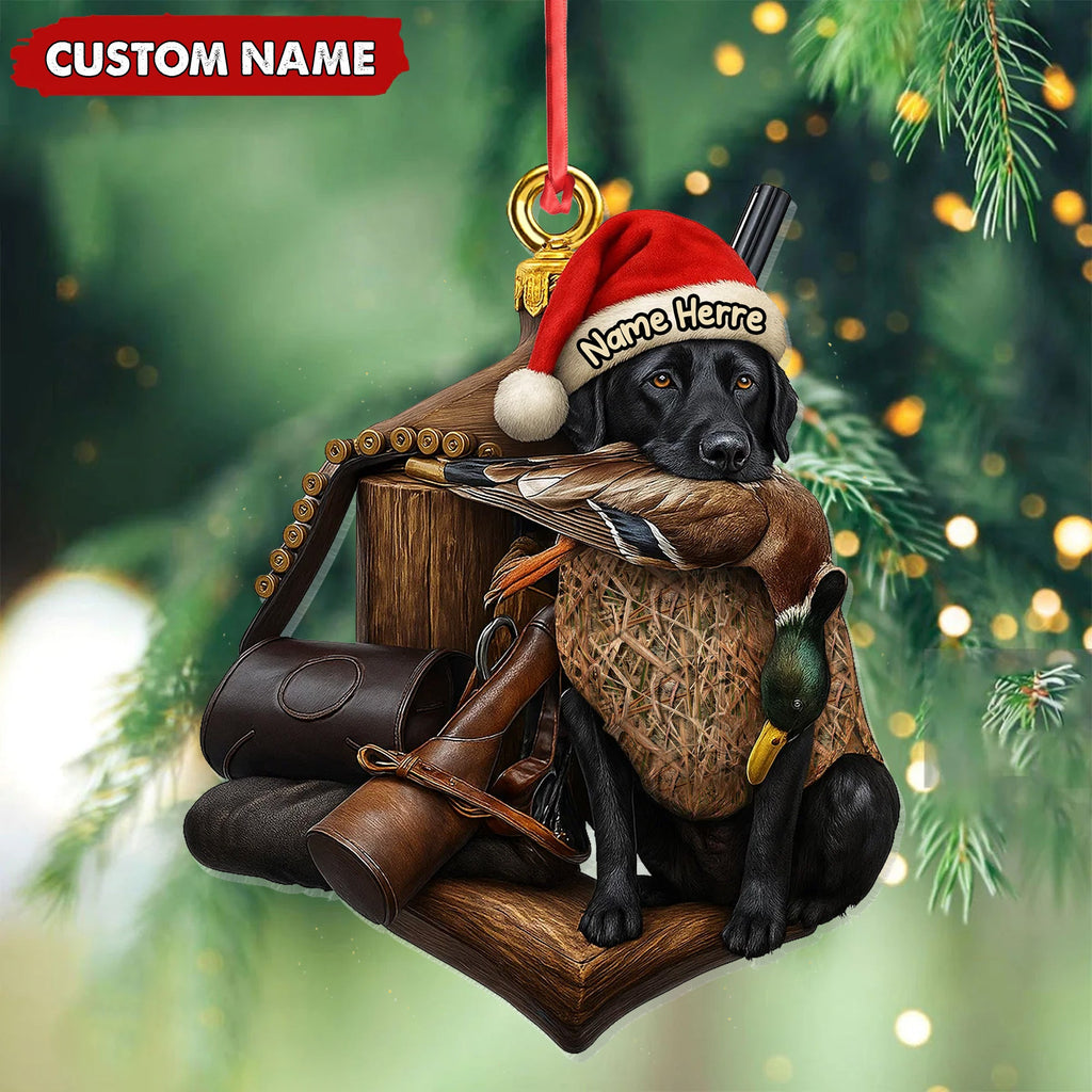 Personalized Duck Hunting Dog Ornament, Custom Name Christmas Gift for Hunters