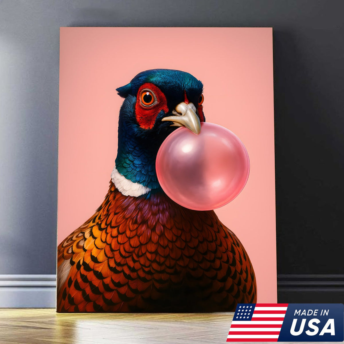 Funny Pheasant Canvas Wall Art – Unique Hunting Cabin Decor & Perfect Gift for Hunters