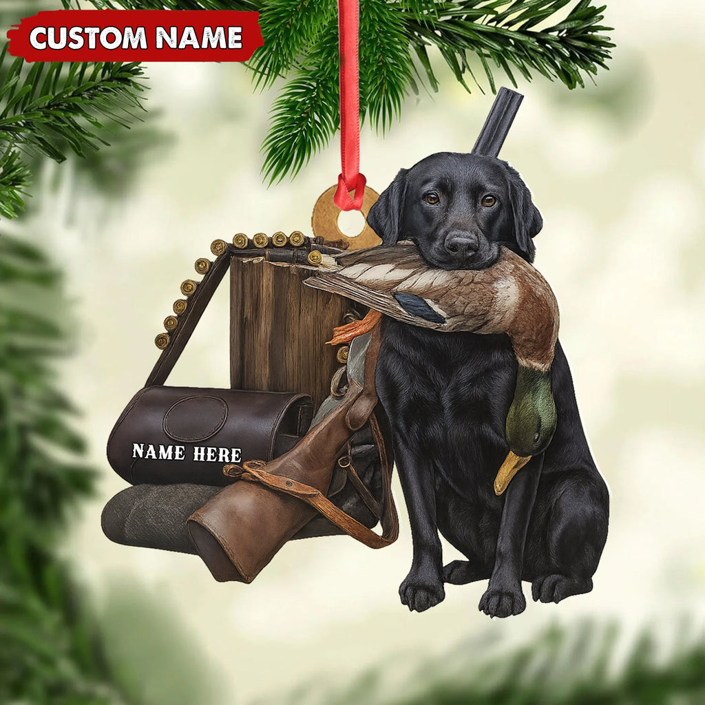 Personalized Duck Hunting Dog Ornament – Personalized Acrylic Christmas Decor for Hunters