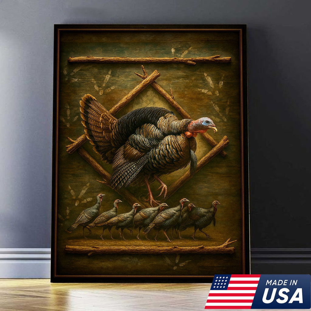 Wild Turkey Canvas Wall Art – Rustic Farmhouse Decor & Perfect Gift for Hunters
