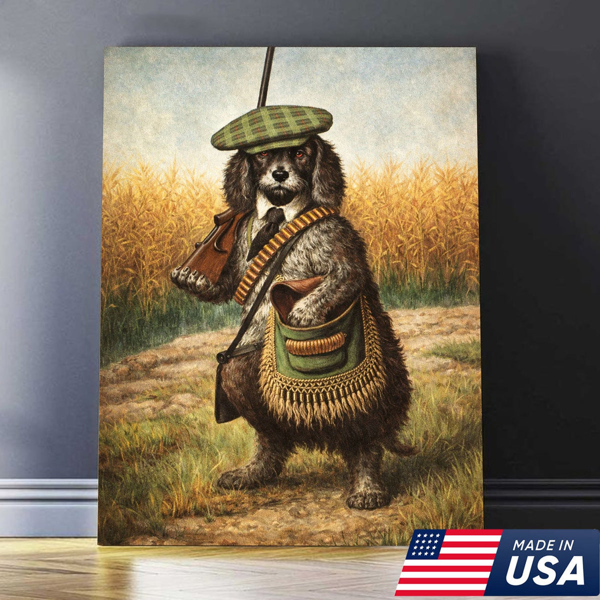 Funny Hunting Dog Wall Art, Vintage Hunter Dog Canvas