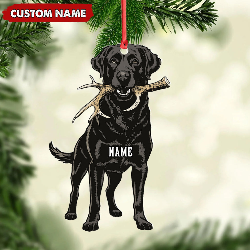 Personalized Black Lab Dog Christmas Ornament – Personalized Hunting Dog Acrylic Decor