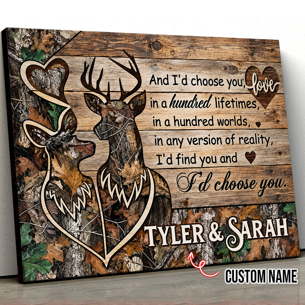 Personalized Deer Love Canvas