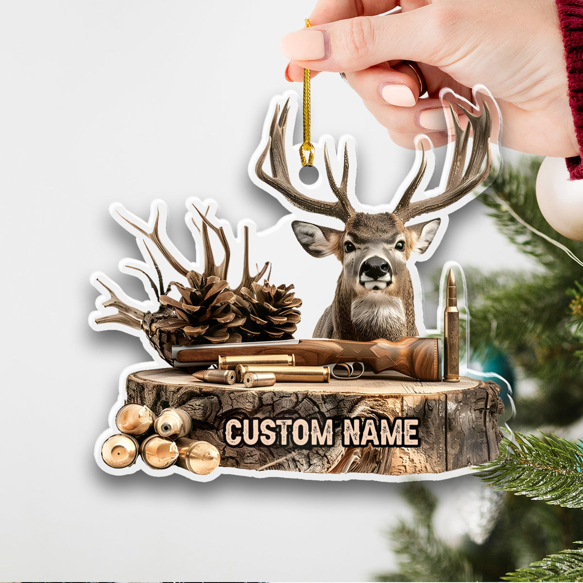Personalized Deer Hunting Ornament – Unique Christmas Gift for Hunters & Outdoorsmen