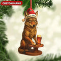 Personalized Acrylic Wolf Coyote Christmas Ornament – Personalized Holiday Decoration for Hunters & Wildlife Lovers