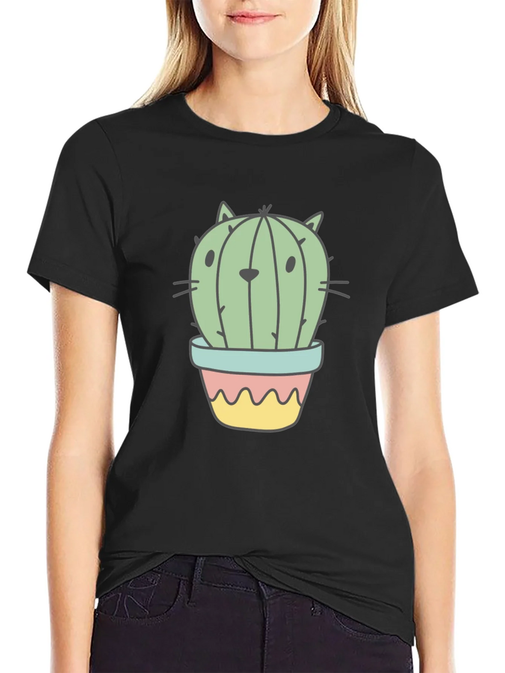 Cactus Cat Graphic T-Shirt - Unique Novelty Tee product image 2