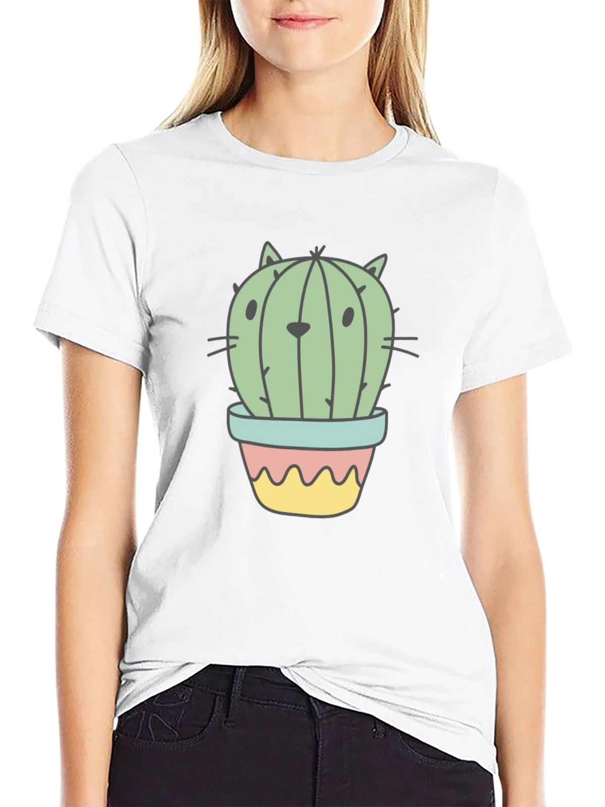 Cactus Cat Graphic T-Shirt - Unique Novelty Tee product image 8