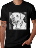 Labrador Dog Sketch Graphic T-Shirt - Black product image 1
