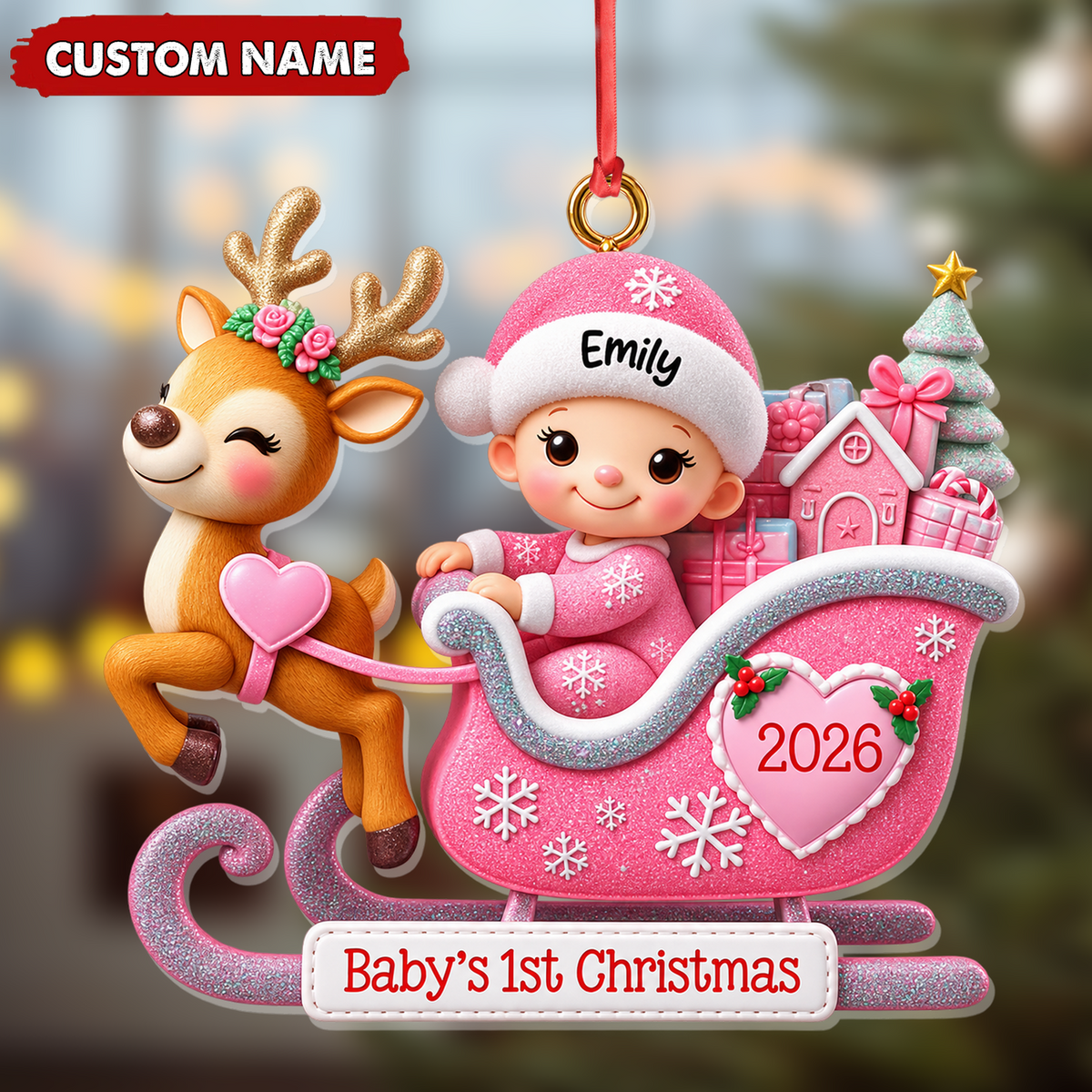 Personalized Baby's First Christmas Ornament Custom Name Sweet Keepsake