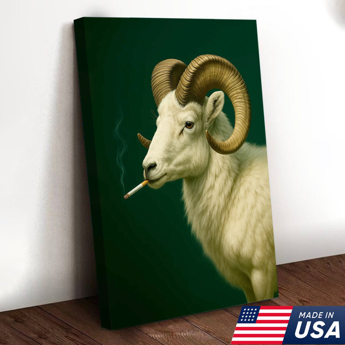 Dall Sheep Wall Art Canvas - Rustic Wildlife Decor for Cabin & Lodge - Hunting Gift Artwork