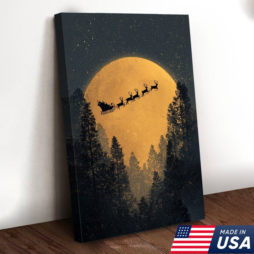 Golden Moon Santa Canvas