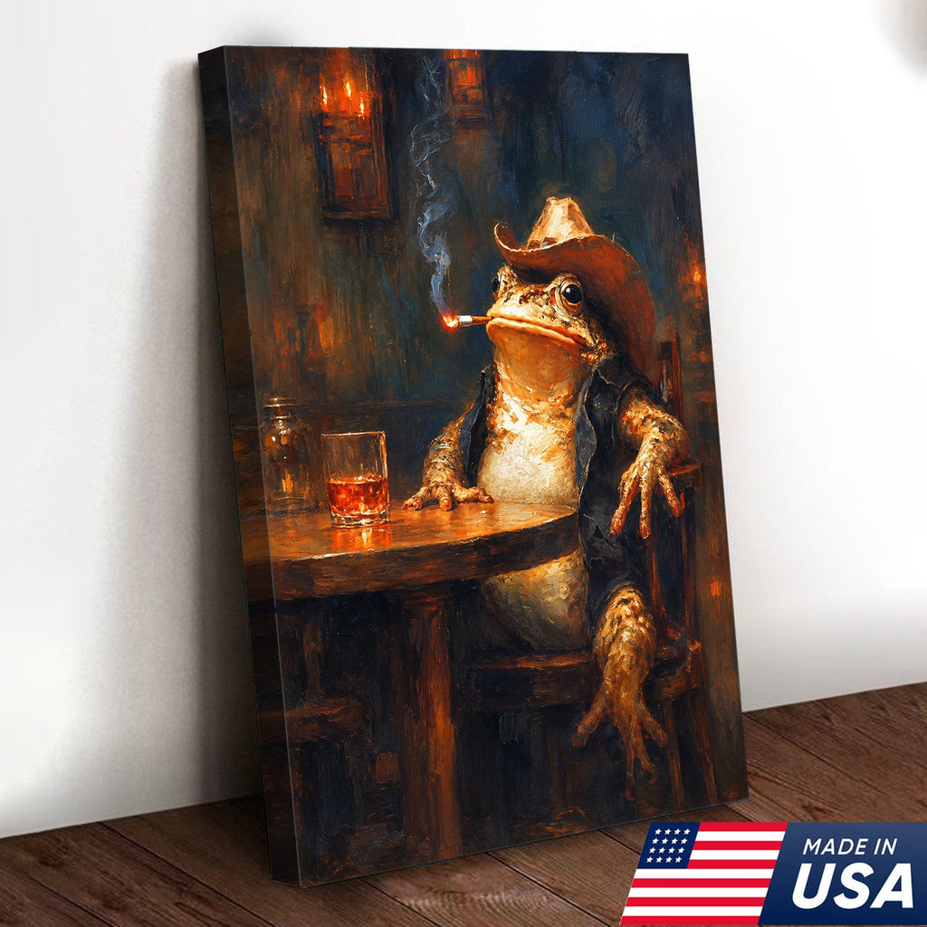Midnight Cowboy Frog Canvas