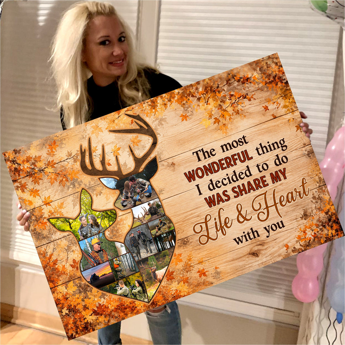 Personalized Deer Couple Est Canvas
