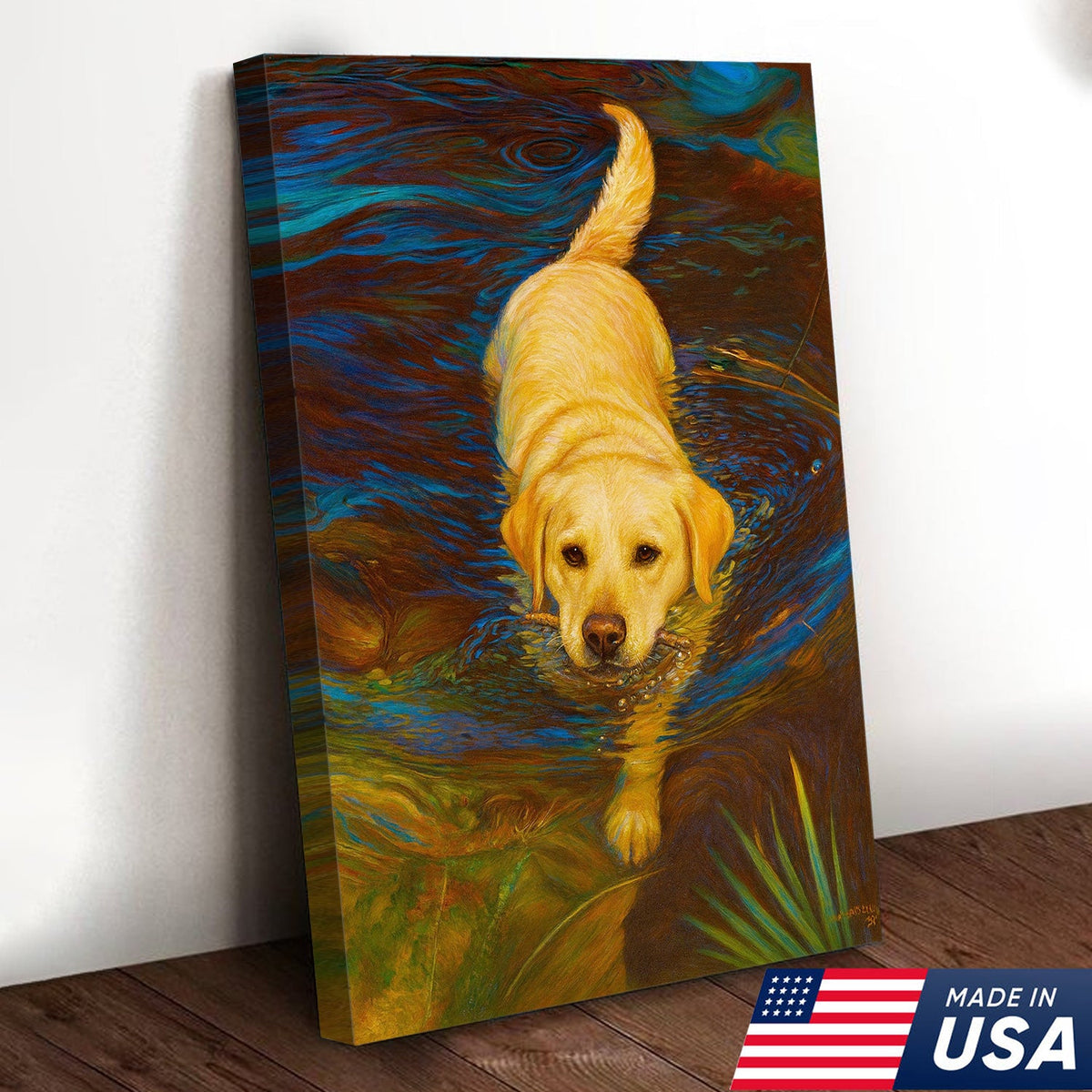 Yellow Labrador Retriever Wall Art – Dog Lover Gift, Pet Decor Canvas for Home & Cabin Style