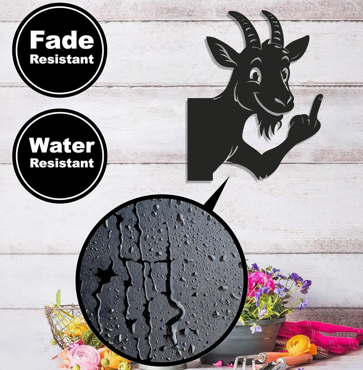 Funny Goat Metal Sign WITH LED/WITHOUT LED - Hilarious Farm Yard Decor
