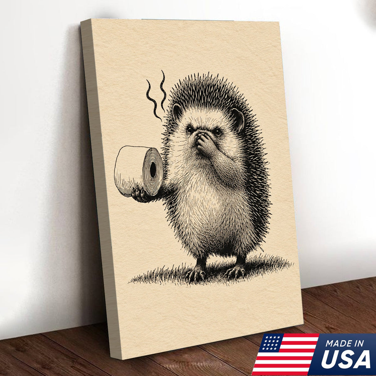 Stinky Hedgehog Humor Canvas